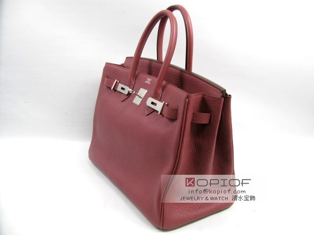 エルメス バーキン35 トリヨンクレマンス ボアトローズ(シルバー金具) her454